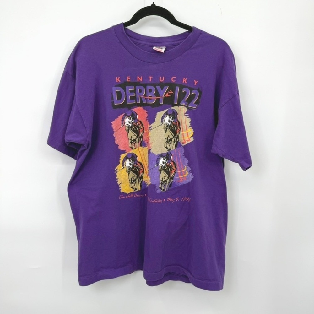 Vintage 1996 Kentucky Derby Men XL Cotton USA Single Stitch Streetwear Retro